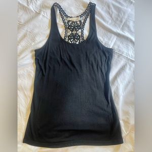 Black Crochet back Tank